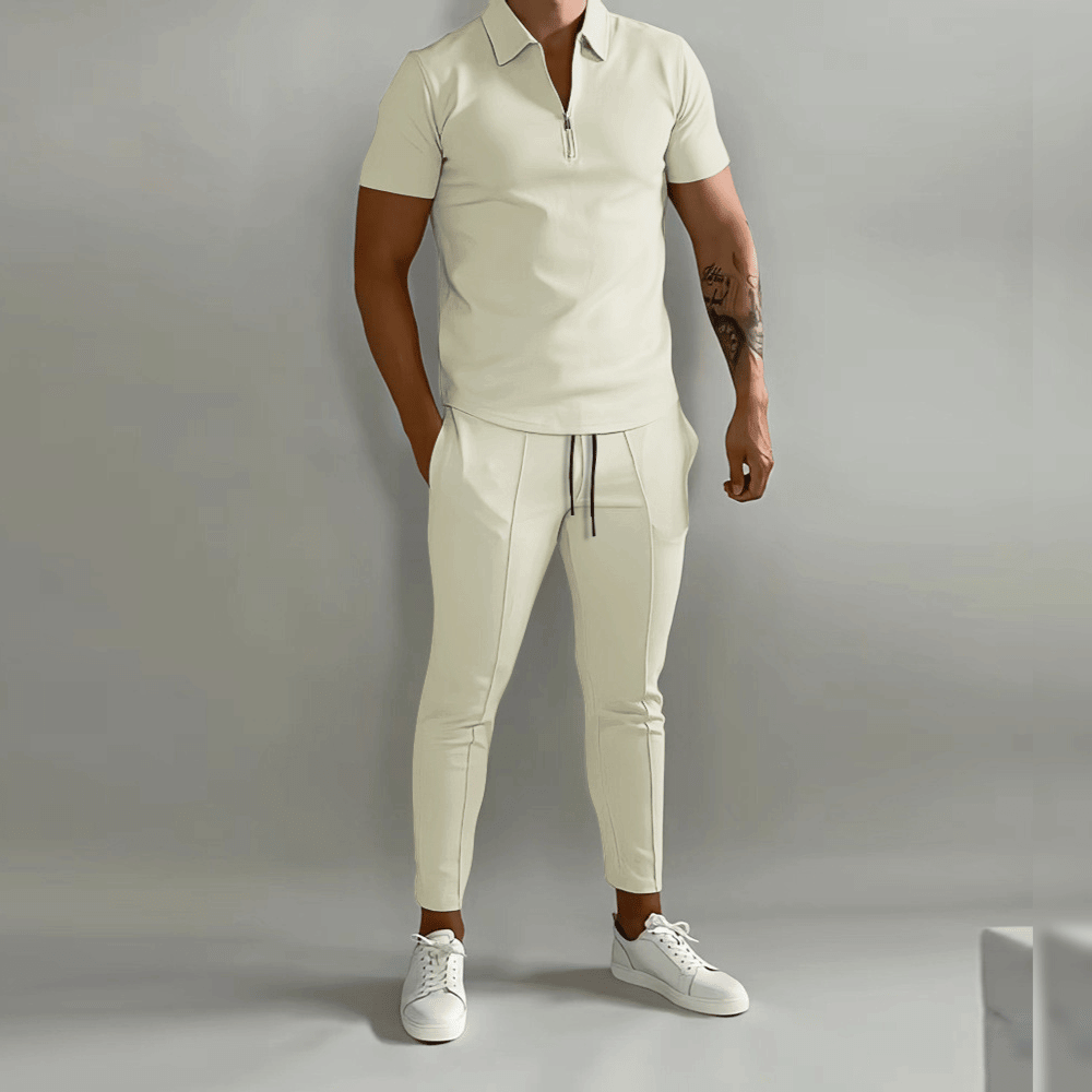 Men's Elegant Polo Shirt and Trousers Set | Smart Casual Outfit 3