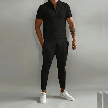 Men's Elegant Polo Shirt and Trousers Set | Smart Casual Outfit 4