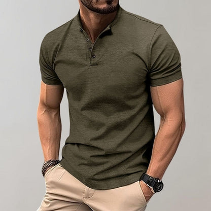 Men's Fitted Polo Shirt | Stand-Up Collar Short Sleeve 0