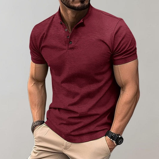 Men's Fitted Polo Shirt | Stand-Up Collar Short Sleeve 2