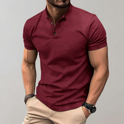 Men's Fitted Polo Shirt | Stand-Up Collar Short Sleeve 2