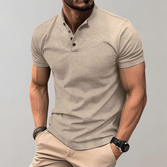 Men's Fitted Polo Shirt | Stand-Up Collar Short Sleeve 3