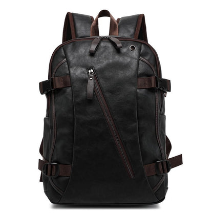 Men's Leather Backpack Brown Size 42x33x13cm Ecological Leather 0