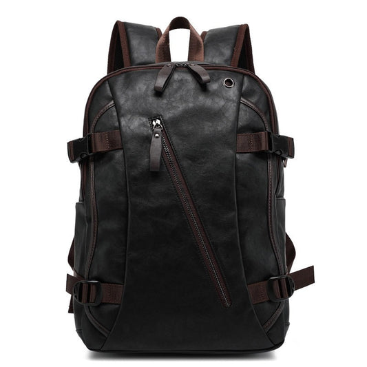 Men's Leather Backpack Brown Size 42x33x13cm Ecological Leather 0