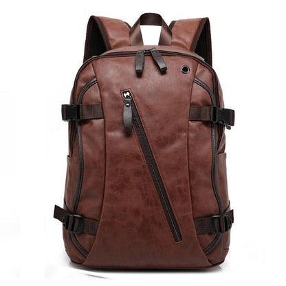 Men's Leather Backpack Brown Size 42x33x13cm Ecological Leather 1