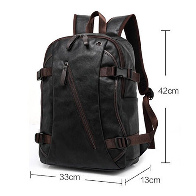 Men's Leather Backpack Brown Size 42x33x13cm Ecological Leather 4