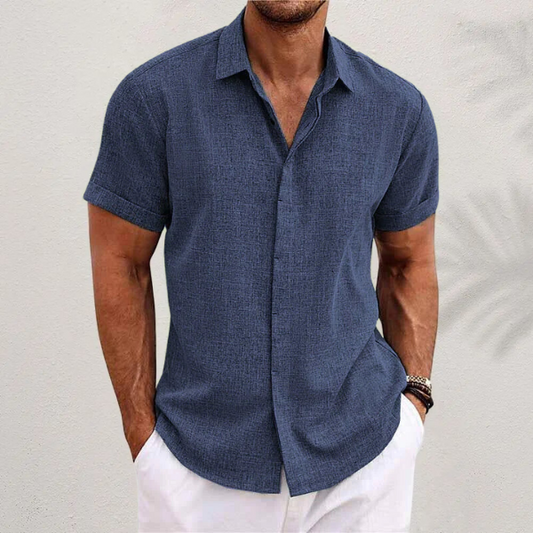 Men's Linen Shirt | Short Sleeve Casual Comfort 0