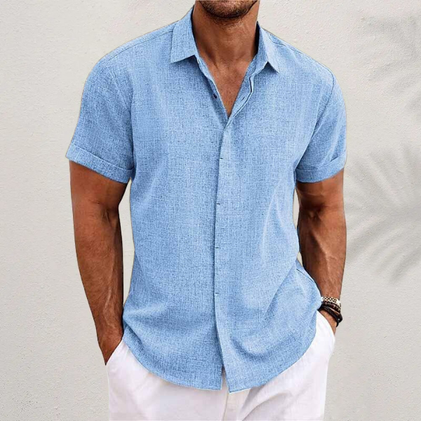 Men's Linen Shirt | Short Sleeve Casual Comfort 1