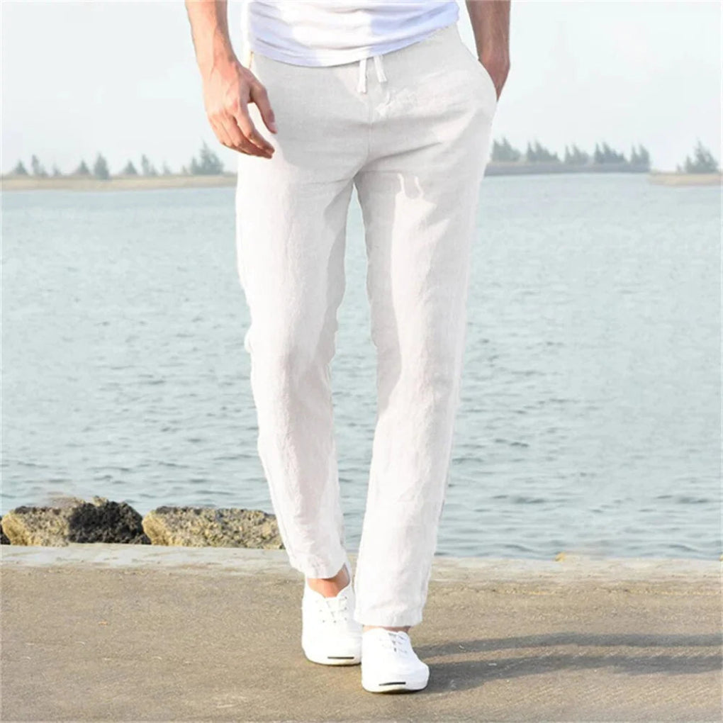 Men's Linen Trousers | Summer Casual Pants 0