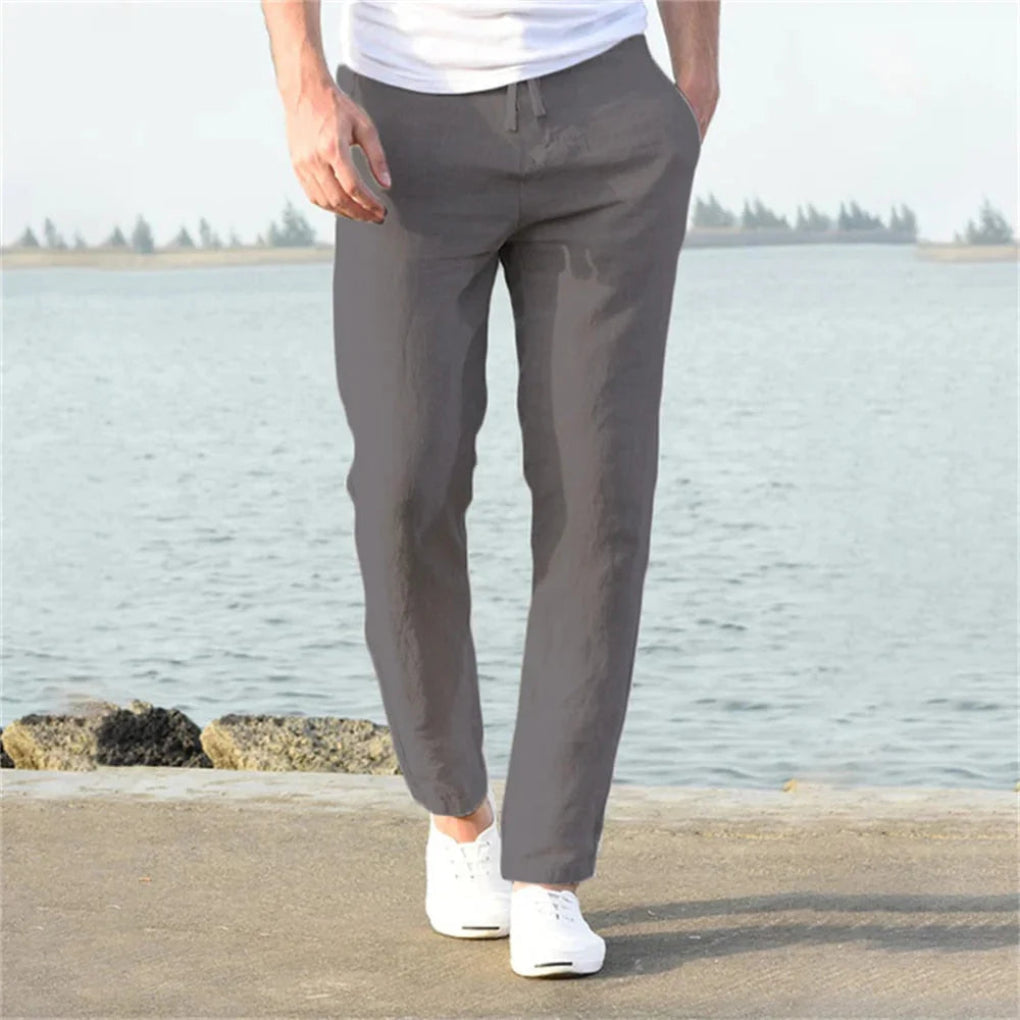 Men's Linen Trousers | Summer Casual Pants 4