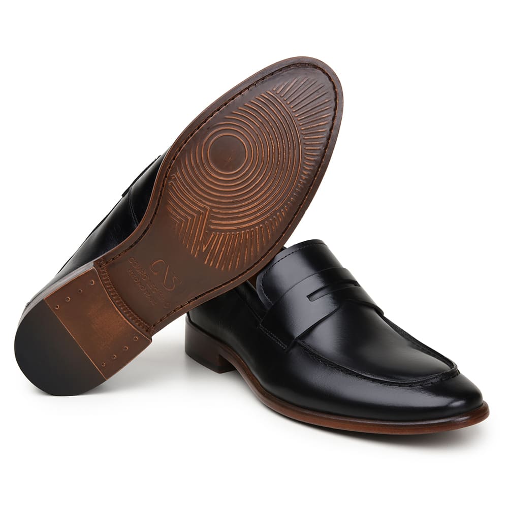 Men's Loafer | Dress Shoes Black Size 42 Napa Leather 3