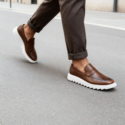 Men's Moccasin Loafer Brown Size 37-44 Ecological Leather 3