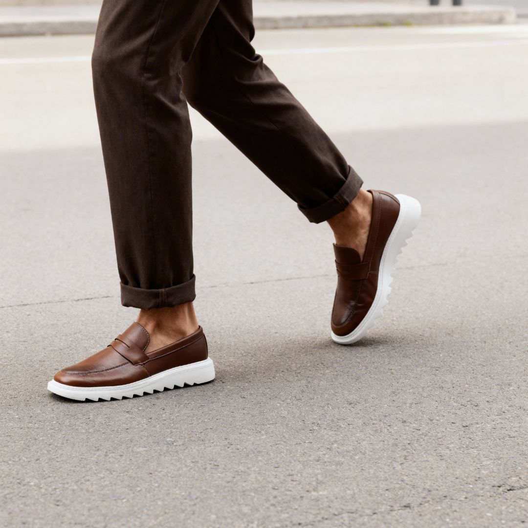 Men's Moccasin Loafer Brown Size 37-44 Ecological Leather 4