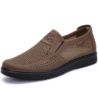 Men's Moccasin Shoes | Breathable Mesh Black Size 42 Textile 4