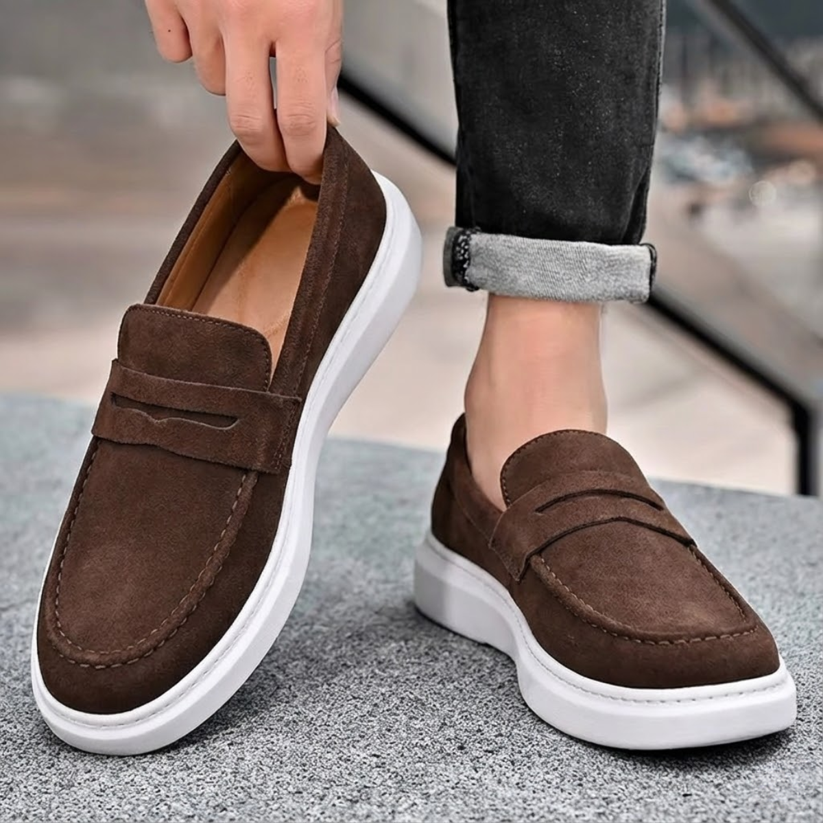 Men's Oxford Ultra Comfort Shoes | Oxford Brown Size 42 Suede Leather 1