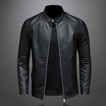 Men's Premium Leather Jacket | Classic Zipper Coat 0