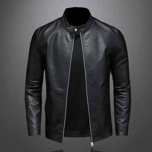Men's Premium Leather Jacket | Classic Zipper Coat 0