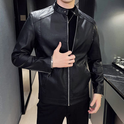 Men's Premium Leather Jacket | Classic Zipper Coat 1