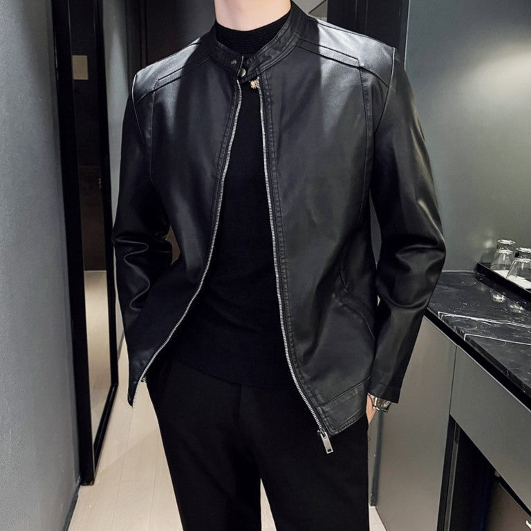 Men's Premium Leather Jacket | Classic Zipper Coat 2