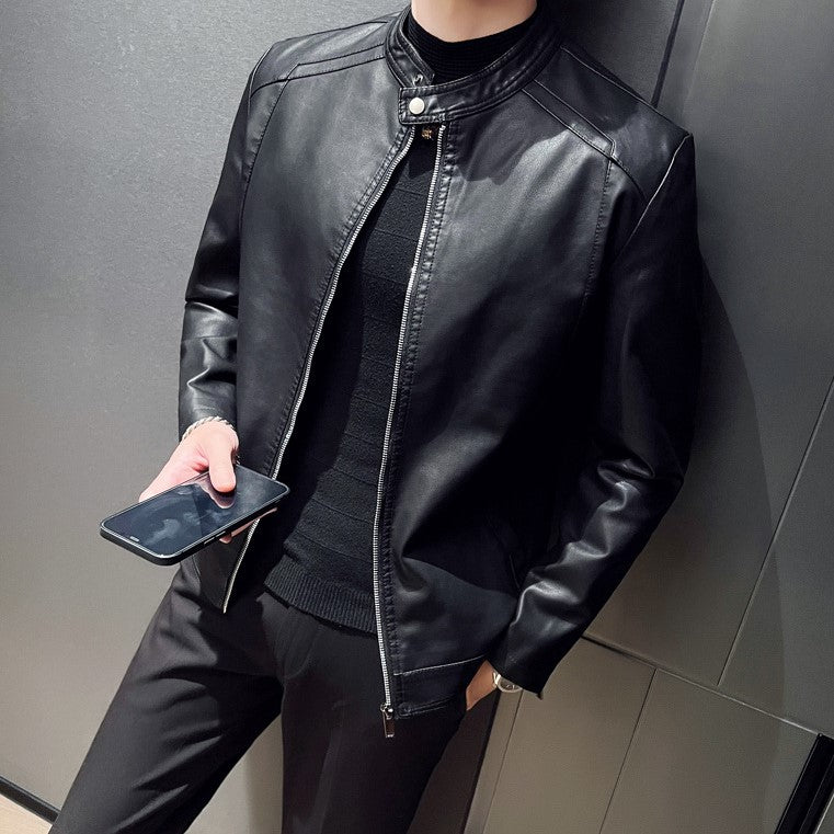 Men's Premium Leather Jacket | Classic Zipper Coat 3