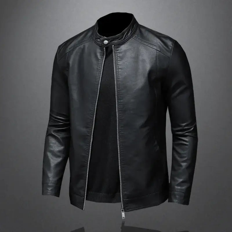 Men's Premium Leather Jacket | Classic Zipper Coat 4