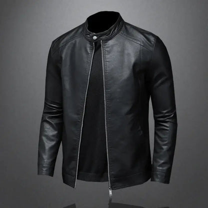 Men's Premium Leather Jacket | Classic Zipper Coat 4