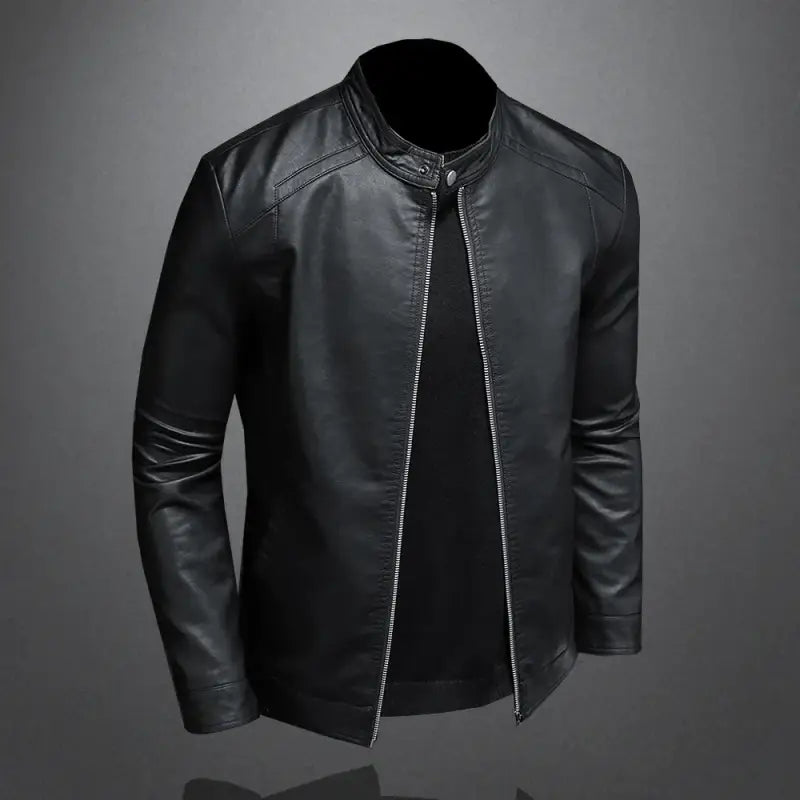 Men's Premium Leather Jacket | Classic Zipper Coat 5