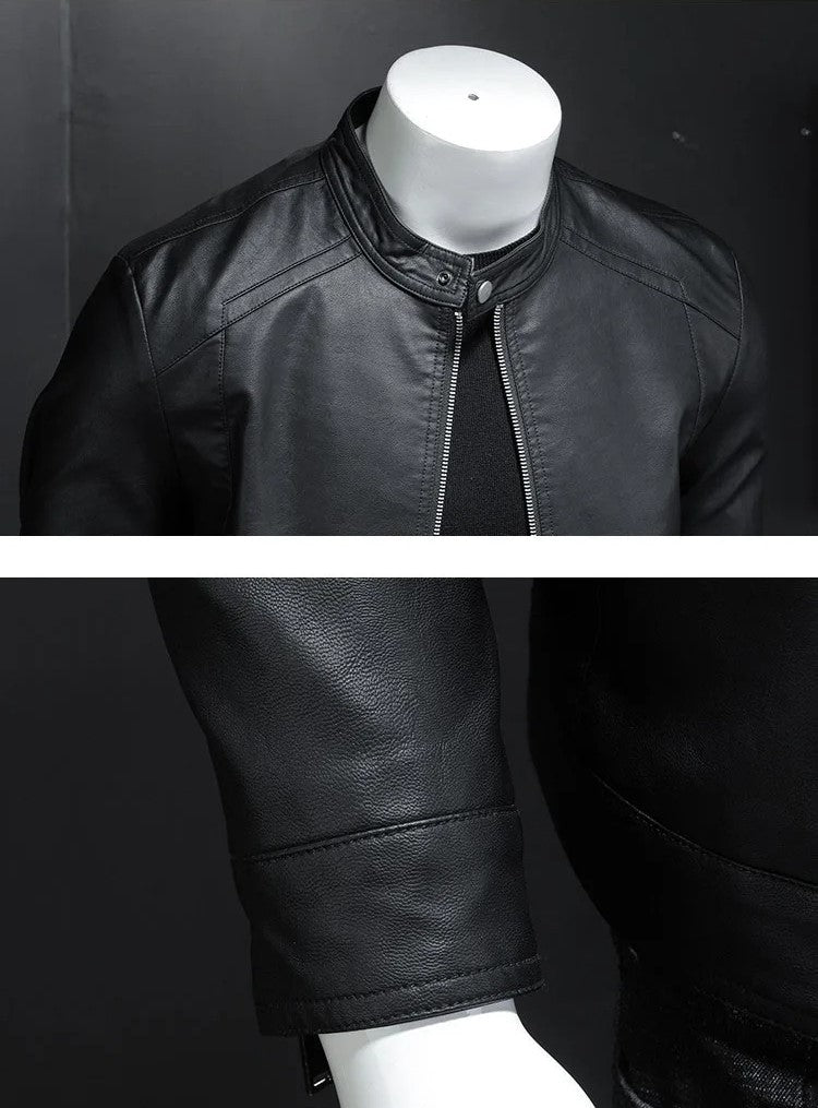 Men's Premium Leather Jacket | Classic Zipper Coat 7