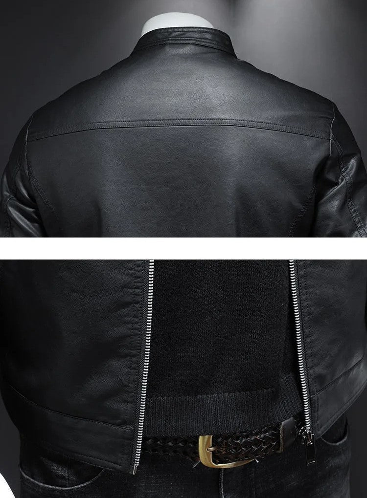 Men's Premium Leather Jacket | Classic Zipper Coat 8