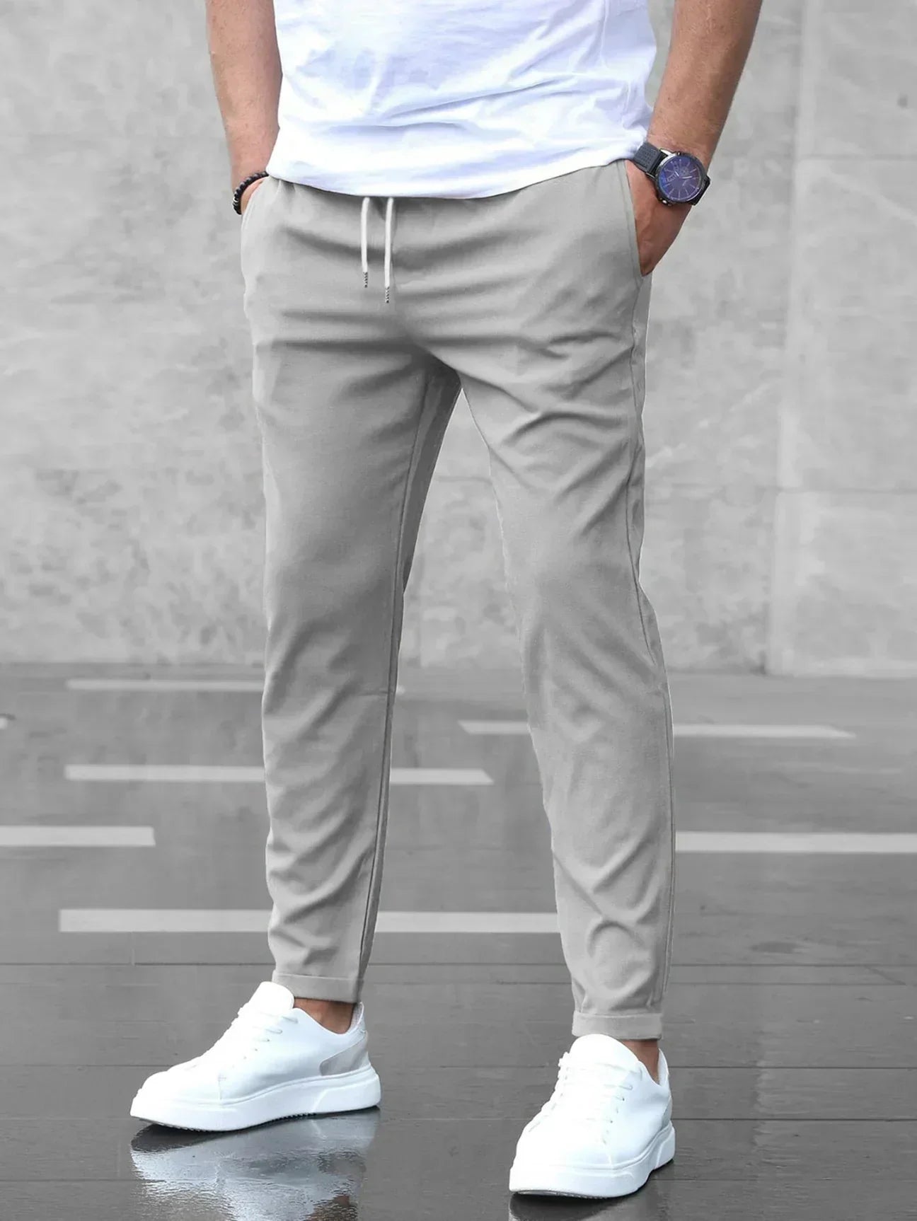 Men's Slim Fit Stretch Chino Trousers | Comfortable Everyday Wear 0