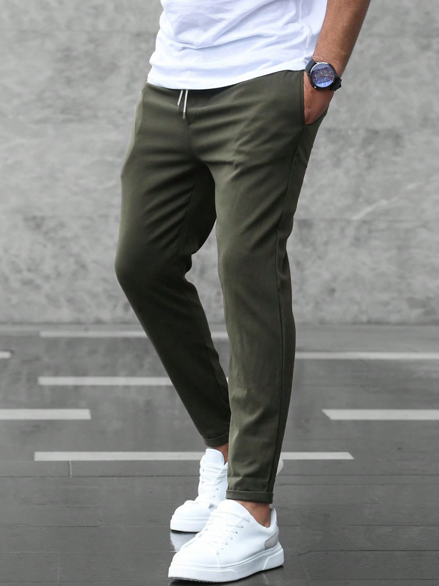 Men's Slim Fit Stretch Chino Trousers | Comfortable Everyday Wear 12