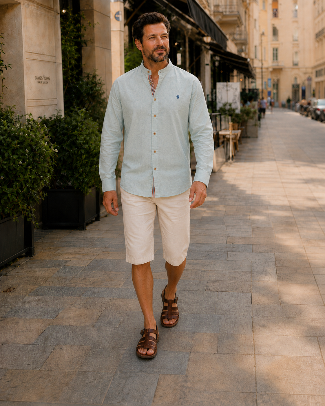 Men's Stand-Up Collar Shirt | Long Sleeve Casual Wear 0