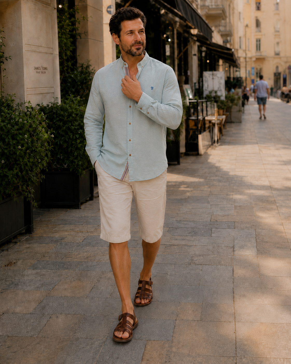 Men's Stand-Up Collar Shirt | Long Sleeve Casual Wear 1