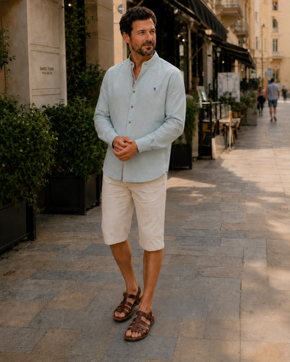Men's Stand-Up Collar Shirt | Long Sleeve Casual Wear 3