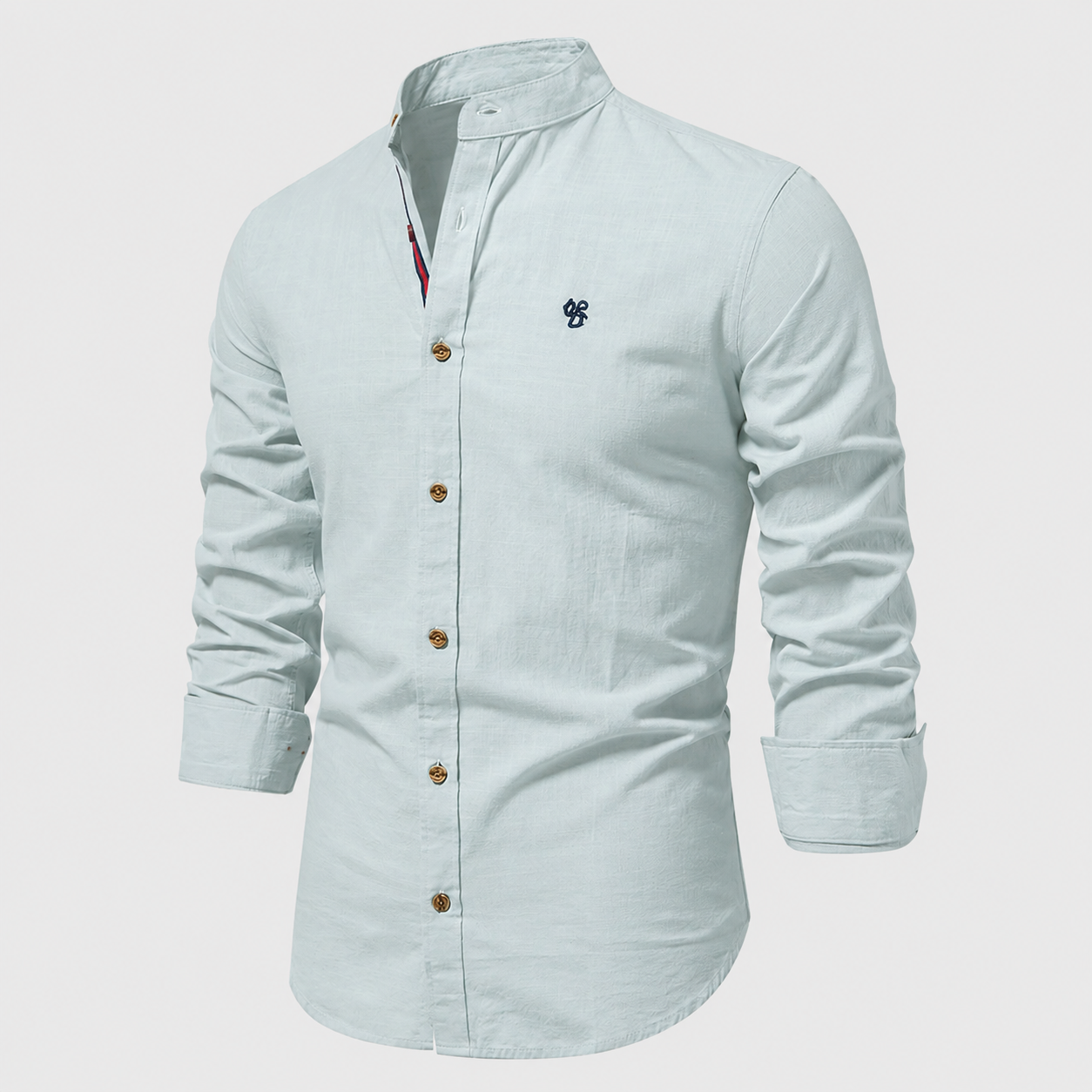 Men's Stand-Up Collar Shirt | Long Sleeve Casual Wear 5
