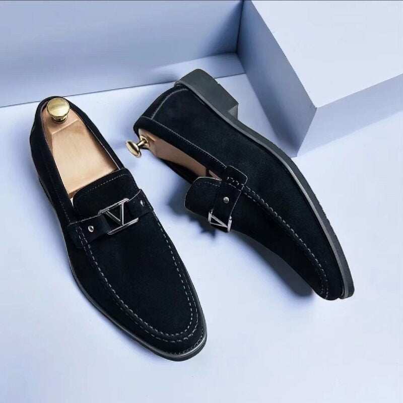 Men's Suede Loafers | Urban Ascent Brown Slip-On Shoes 1