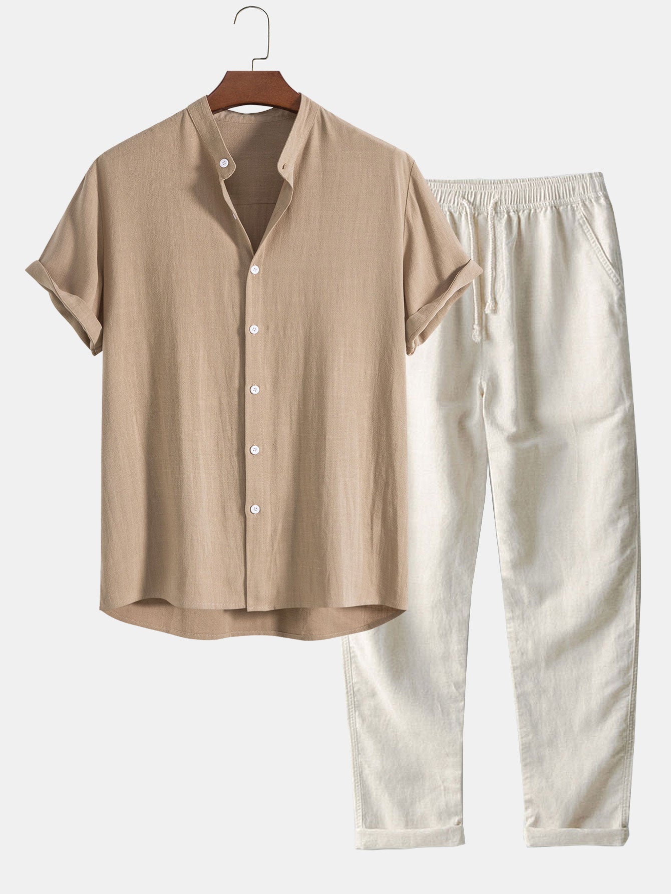 Men's Summer Set | Short-Sleeved Shirt and Trousers 10
