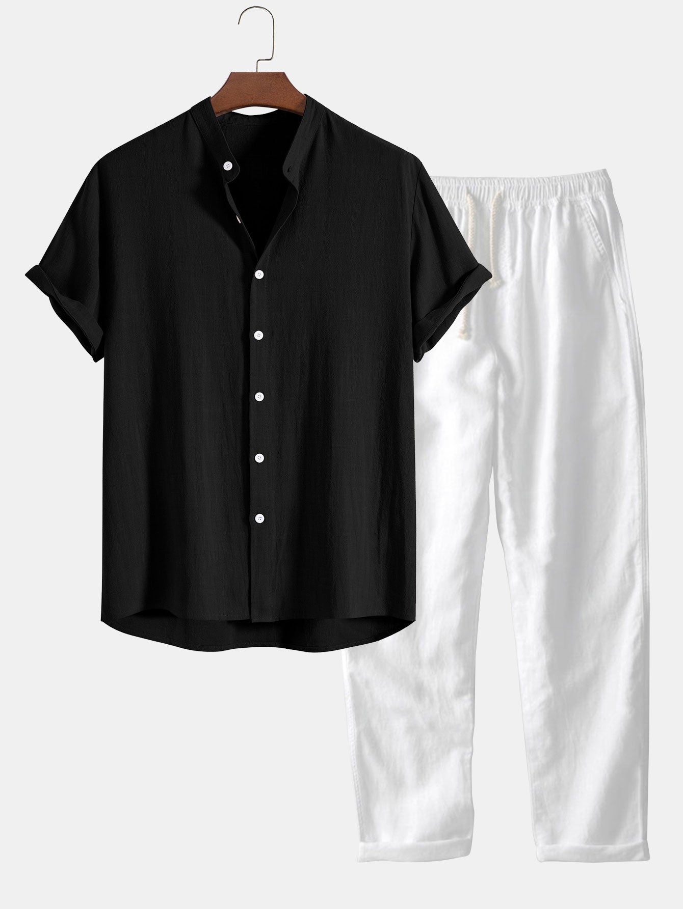 Men's Summer Set | Short-Sleeved Shirt and Trousers 9