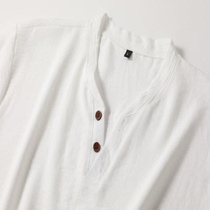 Men's V-Neck Henley T-Shirt | Classic Casual Style 4