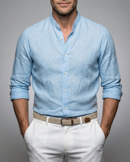 Men's V-Neck Linen Shirt | Casual Summer Wear 1