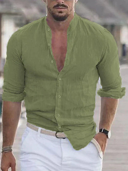 Men's V-Neck Linen Shirt | Casual Summer Wear 2