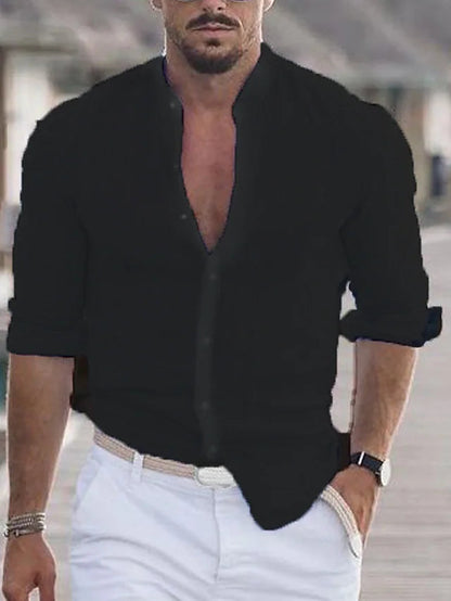 Men's V-Neck Linen Shirt | Casual Summer Wear 6
