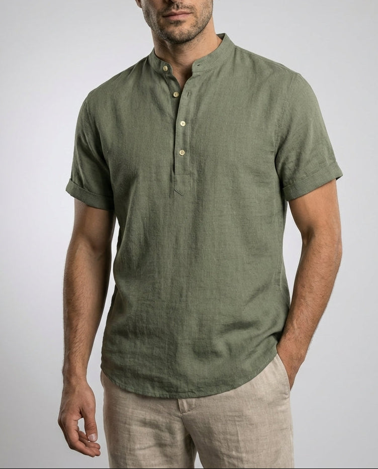 Men's V-Neck Polo Shirt | Short Sleeve Casual Top 1