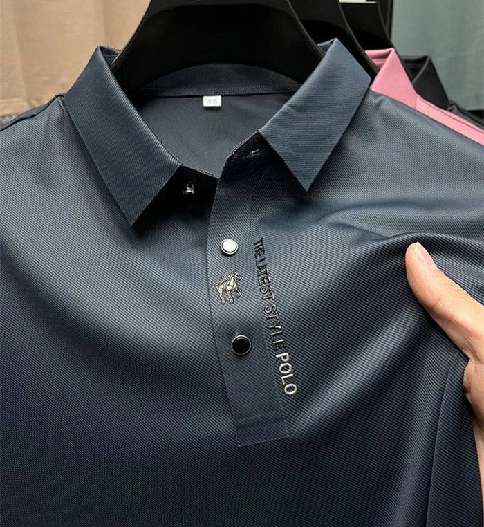 Men's Wrinkle-Free Polo Shirt | Comfortable Stretch Design 0