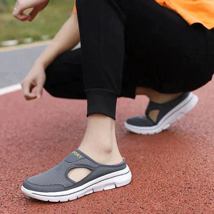 Mesh Slip-On Mules with Side Cutouts | Women's Footwear 1