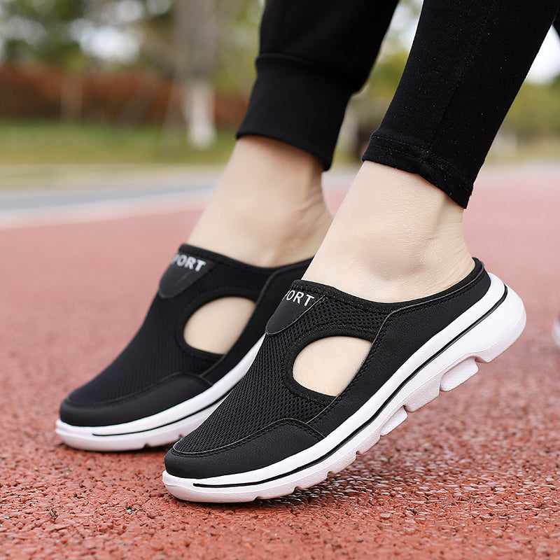 Mesh Slip-On Mules with Side Cutouts | Women's Footwear 3