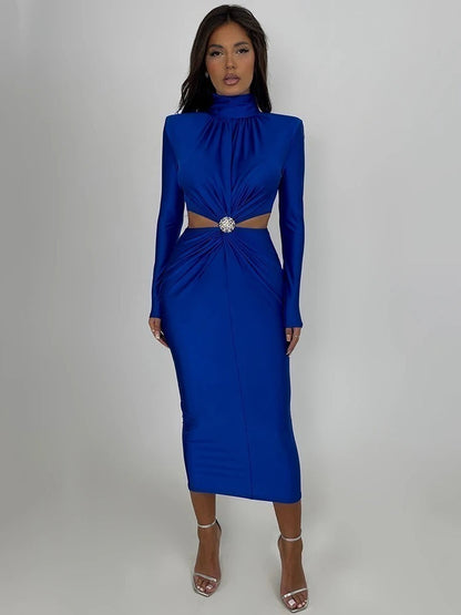 Midi Dress Paloma Blue Size M Polyester 3