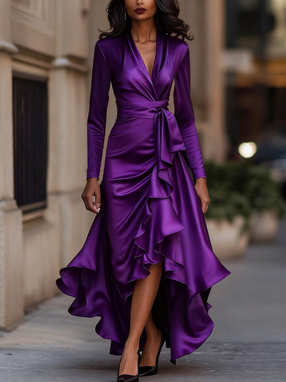 Midnight Blue Long Sleeve Maxi Dress | Elegant Evening Wear 10
