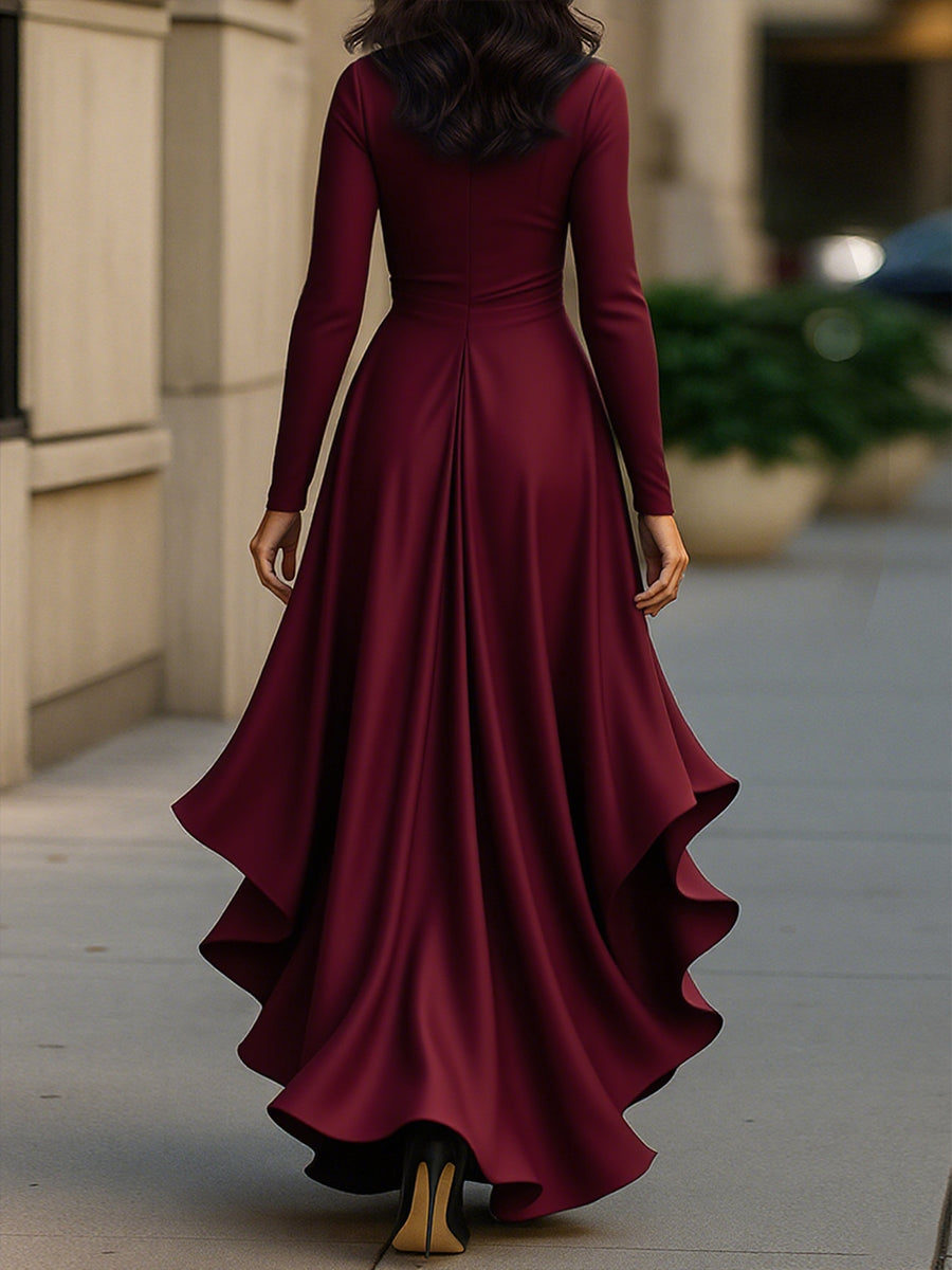 Midnight Blue Long Sleeve Maxi Dress | Elegant Evening Wear 7