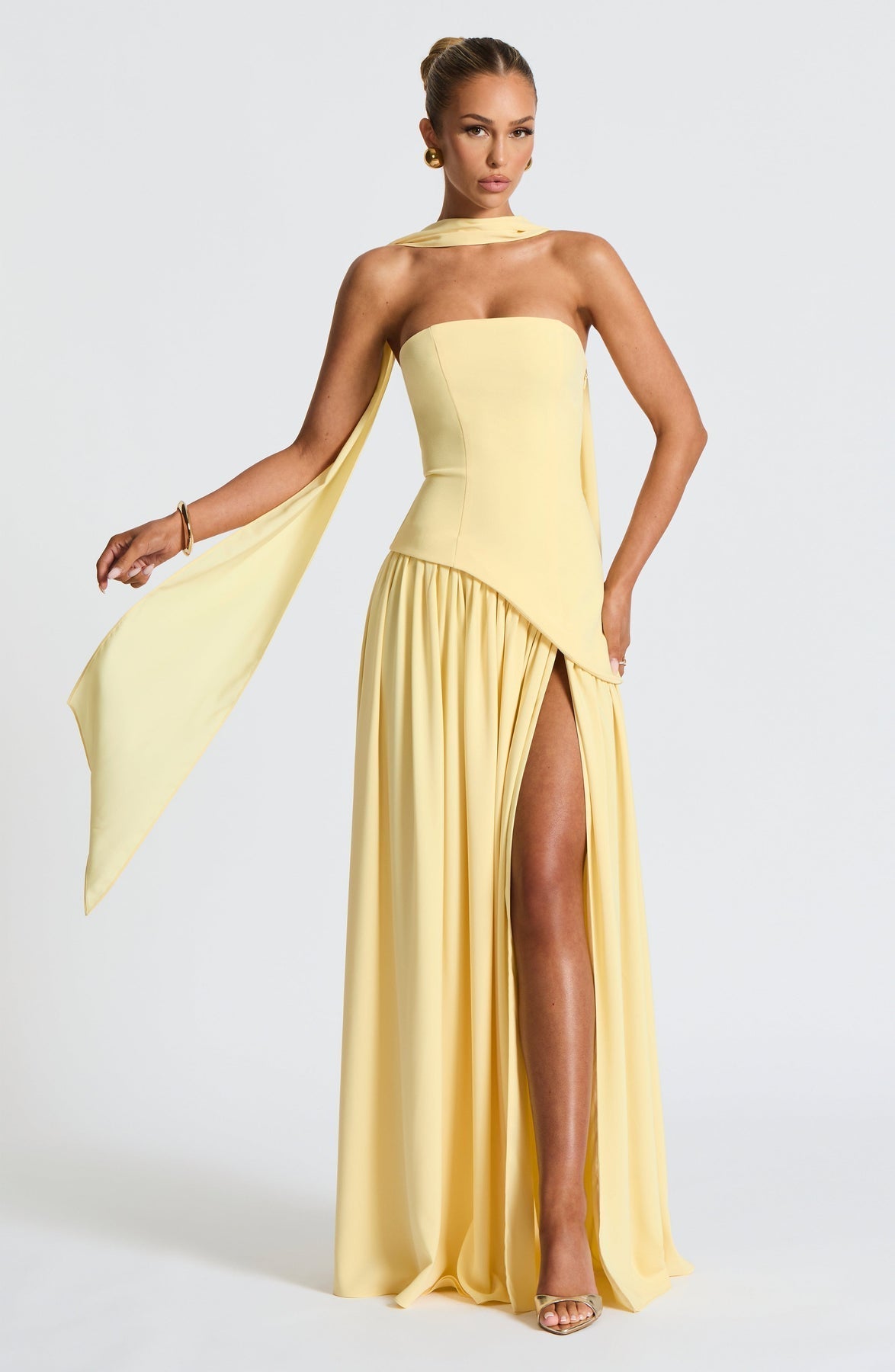 Modern Mya Strapless Long Dress | Elegant Evening Gown 0